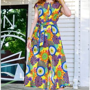 NWT Uncle Frank Colorful Floral Jumpsuit